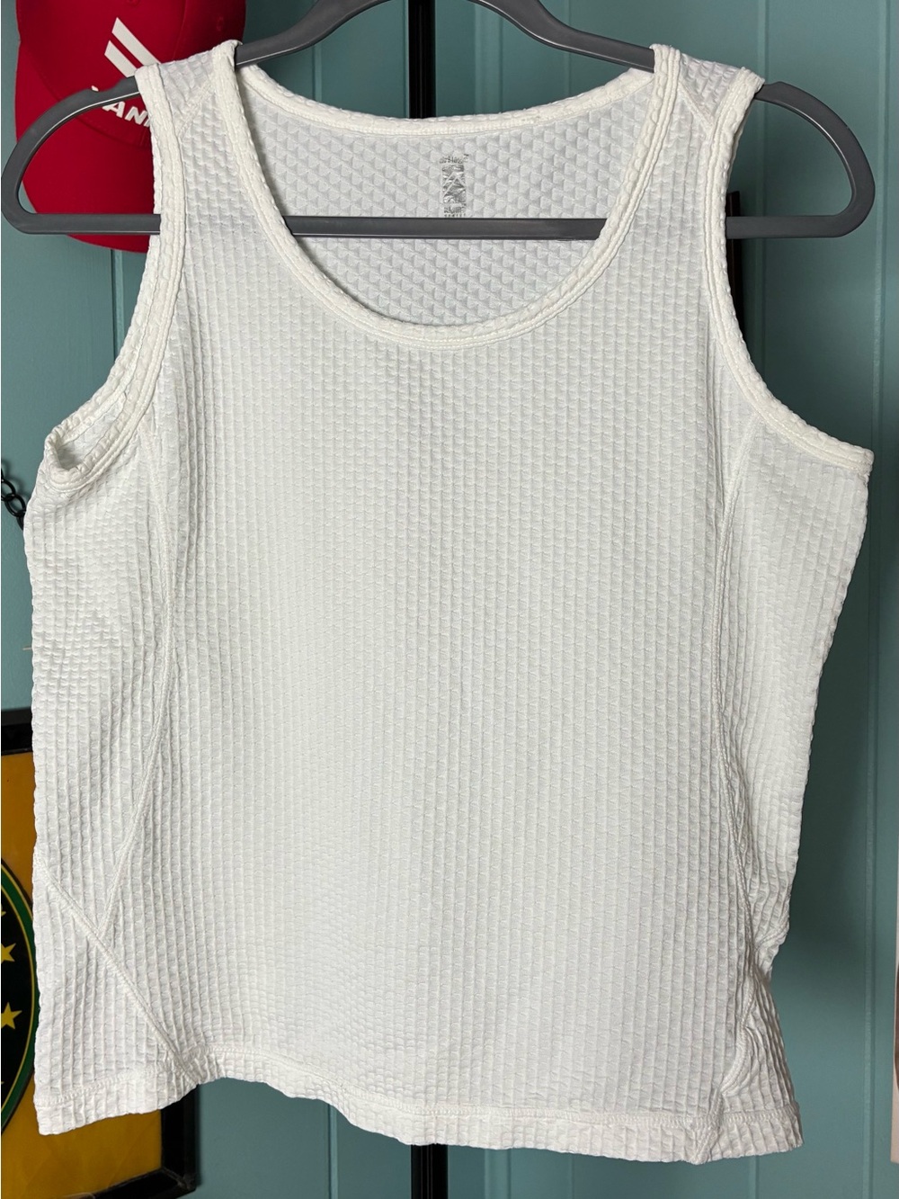 Alpine White Textured Sleeveless Tank
